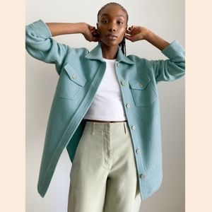 Aritzia Wilfred Free Ganna Shirt Jacket Mint Sprig 🌟 Host Pick 🌟